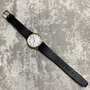 Casio Black leather Strap Watch